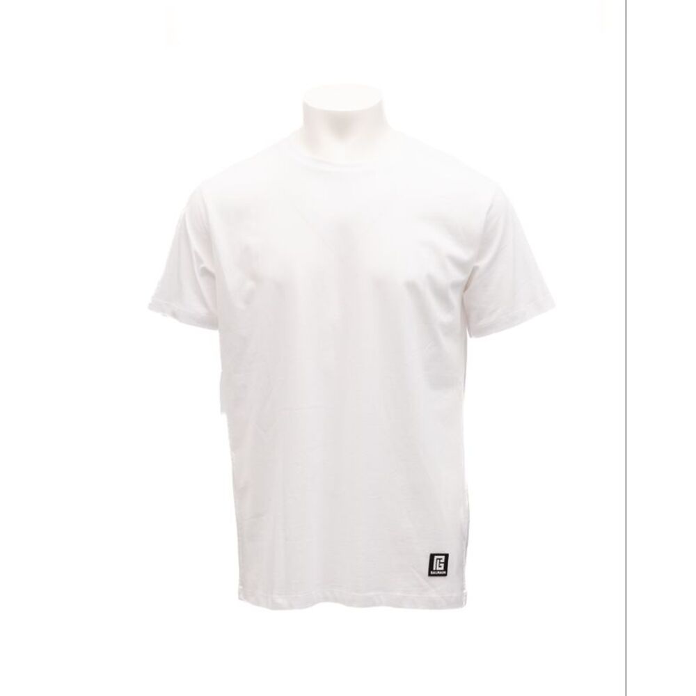 Balmain White Cotton Men's T-Shirt